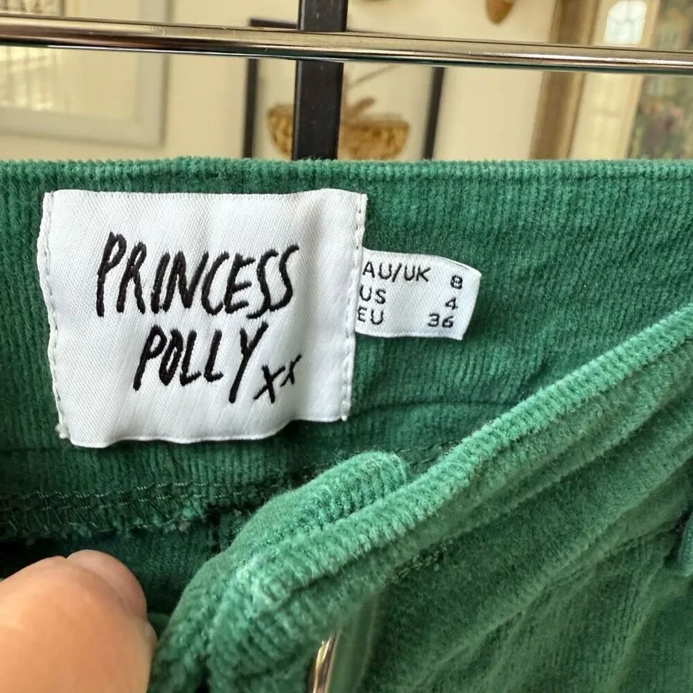 Princess Polly Nadia Fine Wale Corduroy Pants Green $66 4